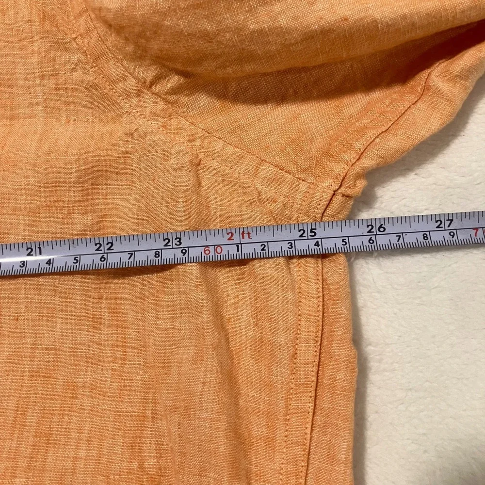 Banana Republic 100% Linen Long Sleeve Button Up Shirt Men's XL Orange